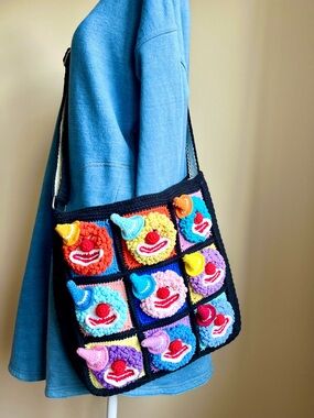 Brand NewHandmade Colorful Crochet Clown Bag